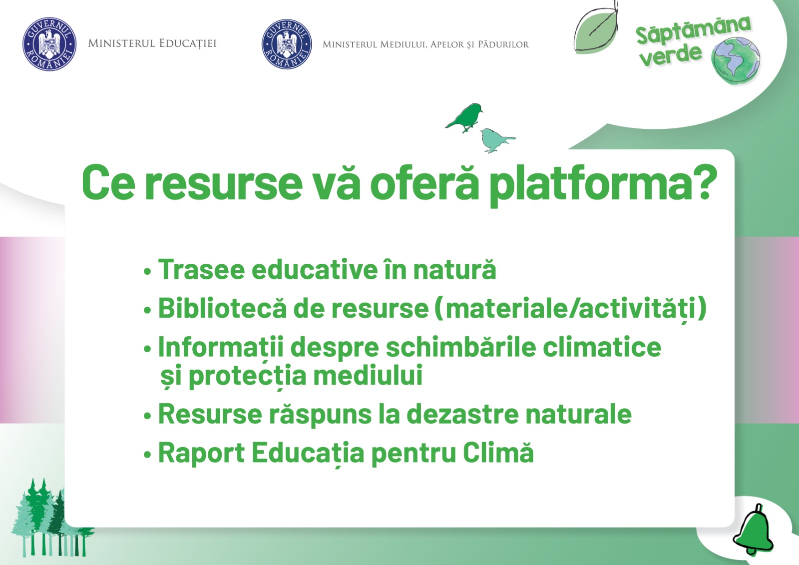 Platforma de resurse pentru „Săptămâna Verde”. Foto: Facebook