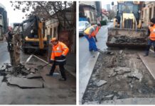 Continuă intervențiile pentru îmbunătățirea infrastructurii din Sectorul 5: rampă nouă pentru pubele și reparații urgente ale carosabilului Foto: Facebook/Infrastructură 5