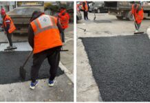 Reparații rutiere finalizate în Sectorul 5 pentru fluidizarea traficului Foto: Facebook/Infrastructură 5