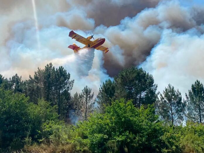 Avion stingand incendii - Foto autor necunoscut - Facebook